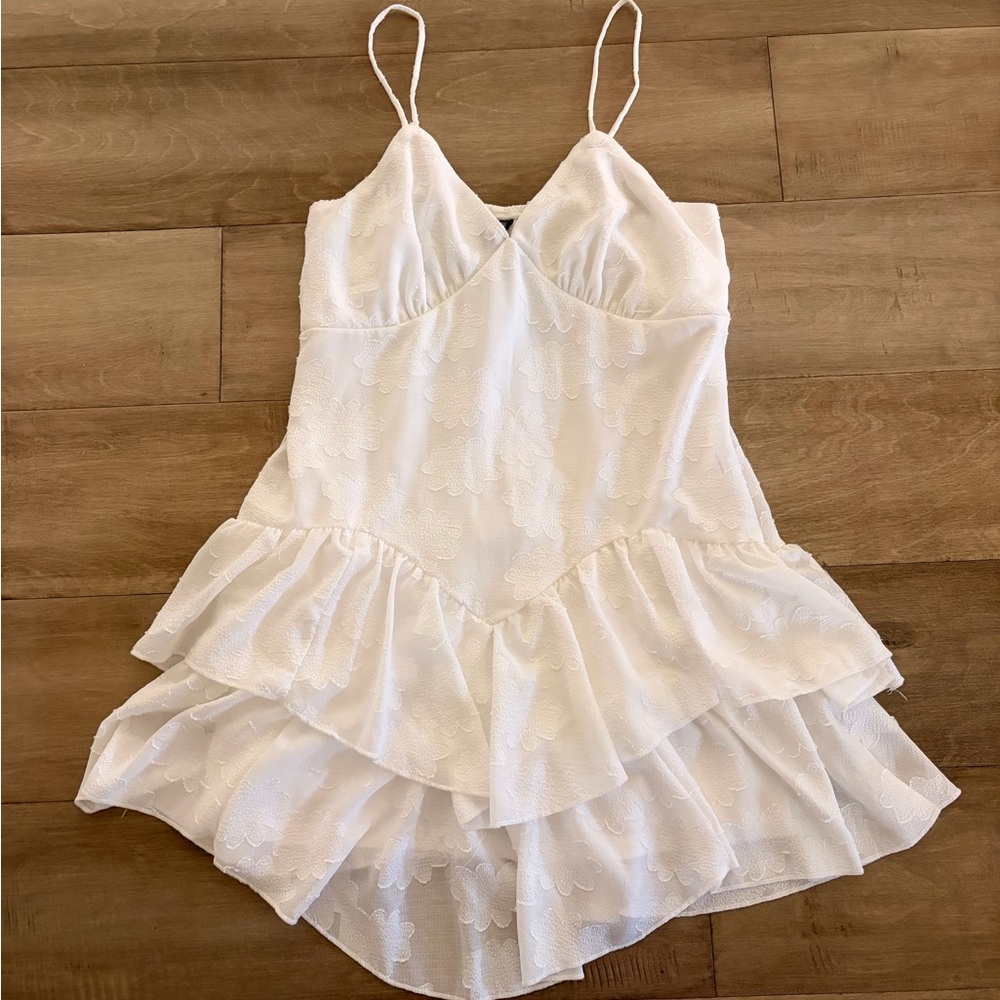 Wild Fable White Ruffle Mini Dress